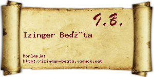 Izinger Beáta névjegykártya