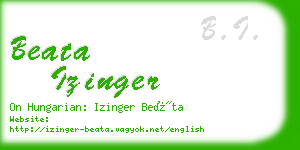 beata izinger business card